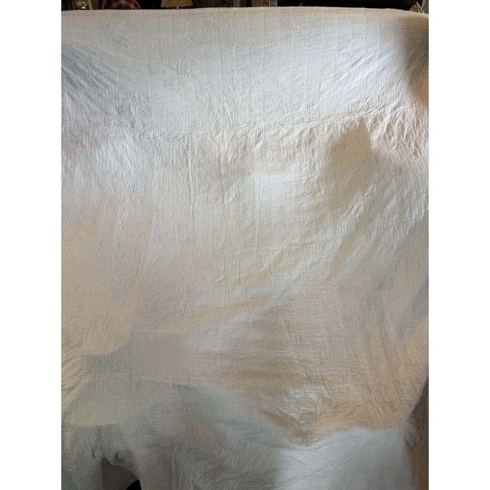 Early Antique Quilt  Nine Patch Hand Stitched 76